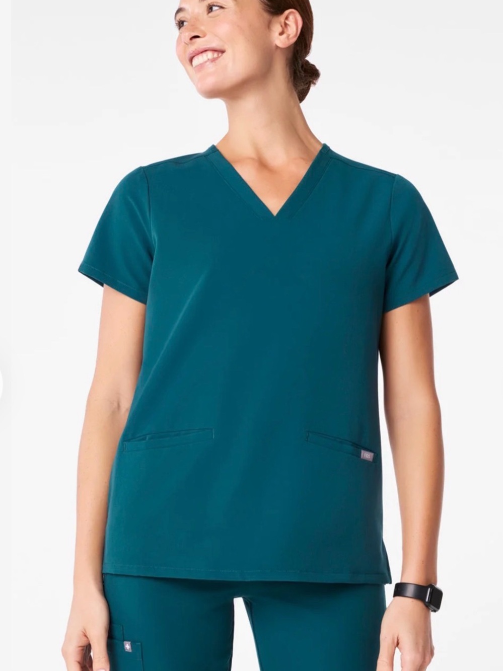 NWOT Figs Casma V-Neck Medical Scrub Top in Caribbean Blue